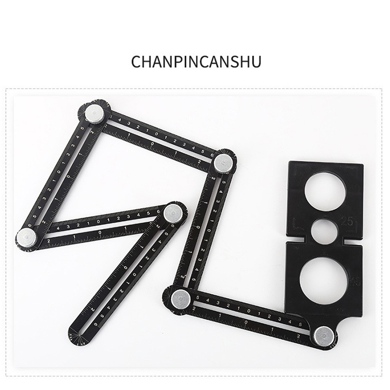 6 Lipat Aluminium Alloy Ruler Multi Angle Mengukur Penggaris Ubin Keramik Pembukaan Positioning Template Alat Arsitektur Kerja Pengrajin Pembangun Alat Utilitas Serbaguna