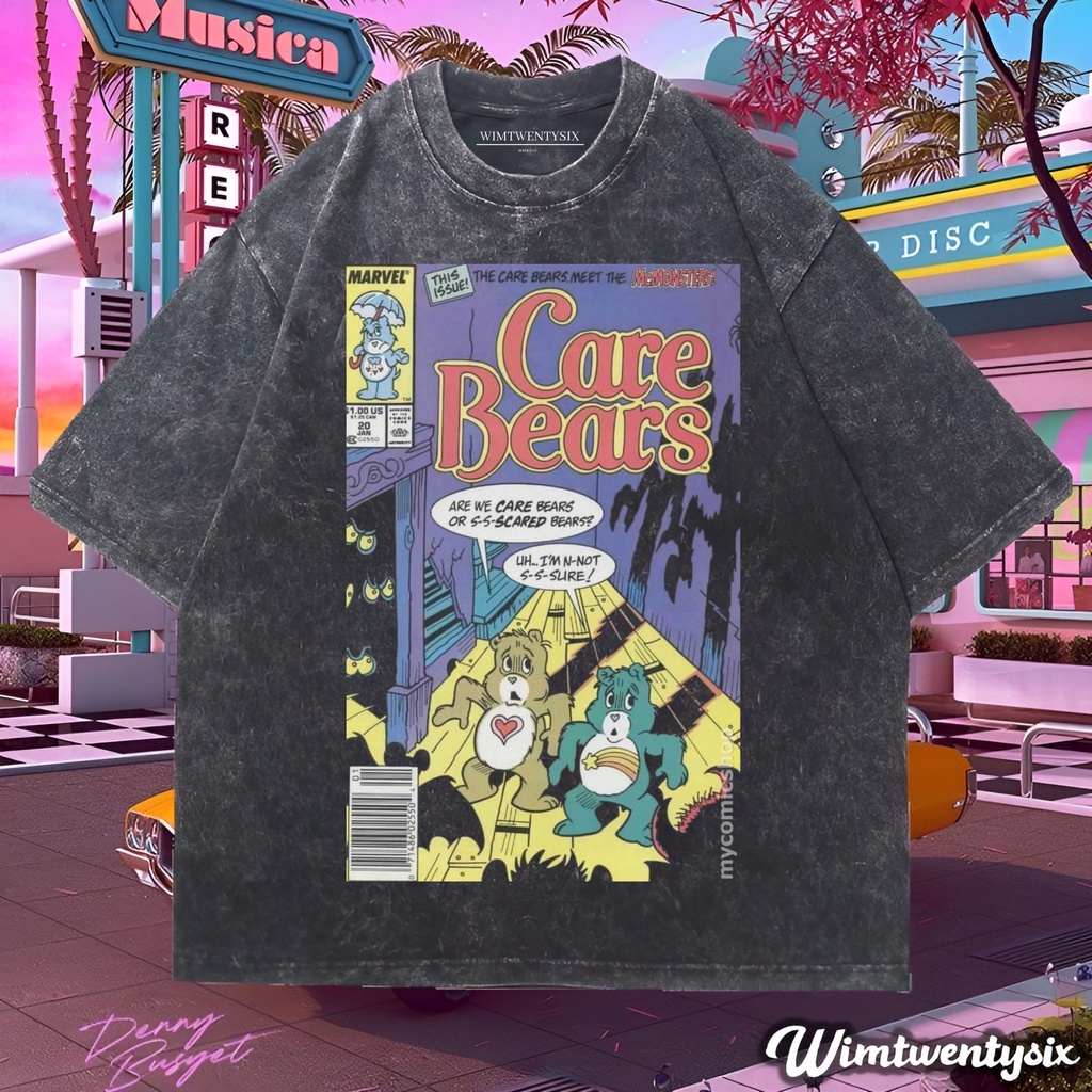 t-shirt oversized | kaos oversize | kaos washing | kaos care bears scared science tee