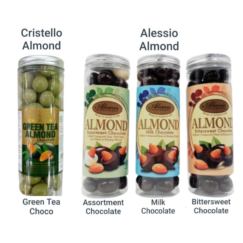 

Cristello / Alessio Chocolate in Jar / Bottle Coklat Green Tea Assortment Bittersweet Milk Choco 380gr Malaysia