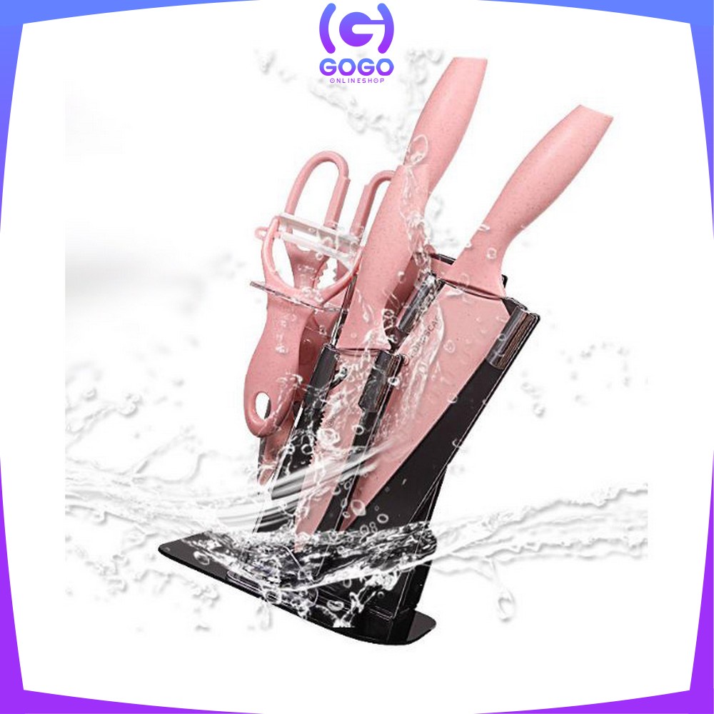 GOGO-C514 Pisau Set 7IN1 Dengan Telenan Pisau Gunting Dapur Serbaguna / Peralatan Dapur Kitchen Knife Set