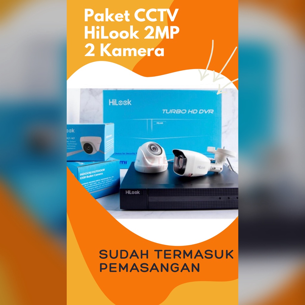 Paket Pemasangan  CCTV HiLook by Hikvision 2MP 2 Kamera