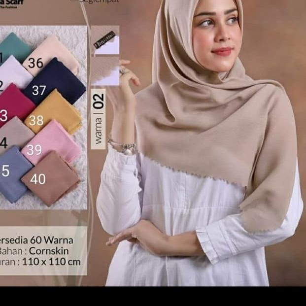 Hijab segi empat Umama cornskin lasercut jilbab instan scarf polos