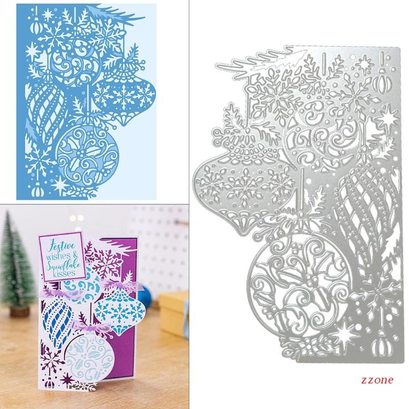 Zzz Cetakan Stensil Cutting Dies Motif Lentera / Snowflake Natal Bahan Metal Untuk Scrapbook / Craft DIY