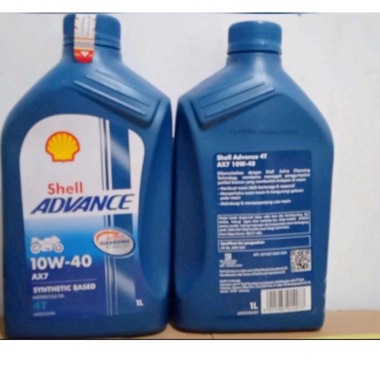 Best Seller Oli shell advance ..1 liter AX 7 / 4 T..10 W - 40 Termurah