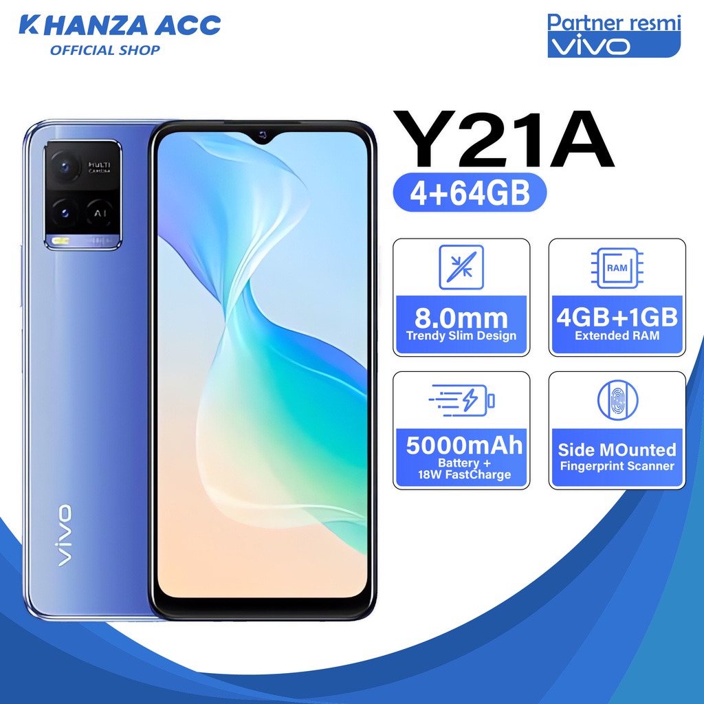 Handphone VIVO Y21A RAM 4GB+1GB Extended