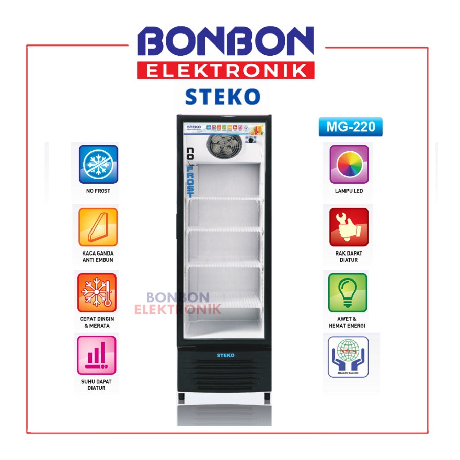 STEKO Showcase 1 Pintu 200 L MG-220 / MG 220 Display Cooler 200 Liter