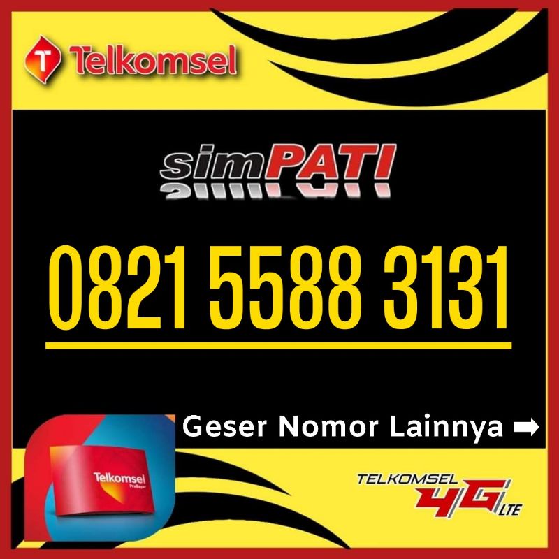 Nomor Cantik Telkomsel Simpati - Kartu Perdana Simpati Nomor Cantik 0821 5588 0404-0606-3131-3636