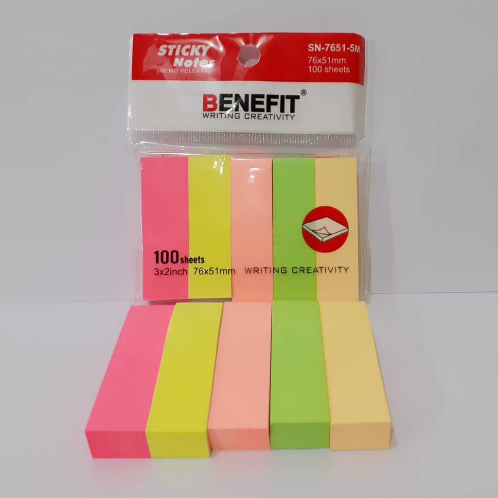 

Benefit Sticky Notes SN-7651-5M (1 pack isi 5 Warna)