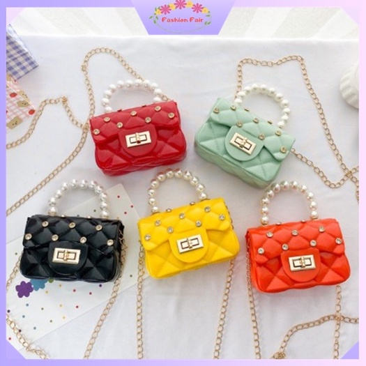 [IMPOR] Fashion Fair - Tas Selempang Mini / Tas Handbag / Jelly Bag Mutiara Gaya Korea