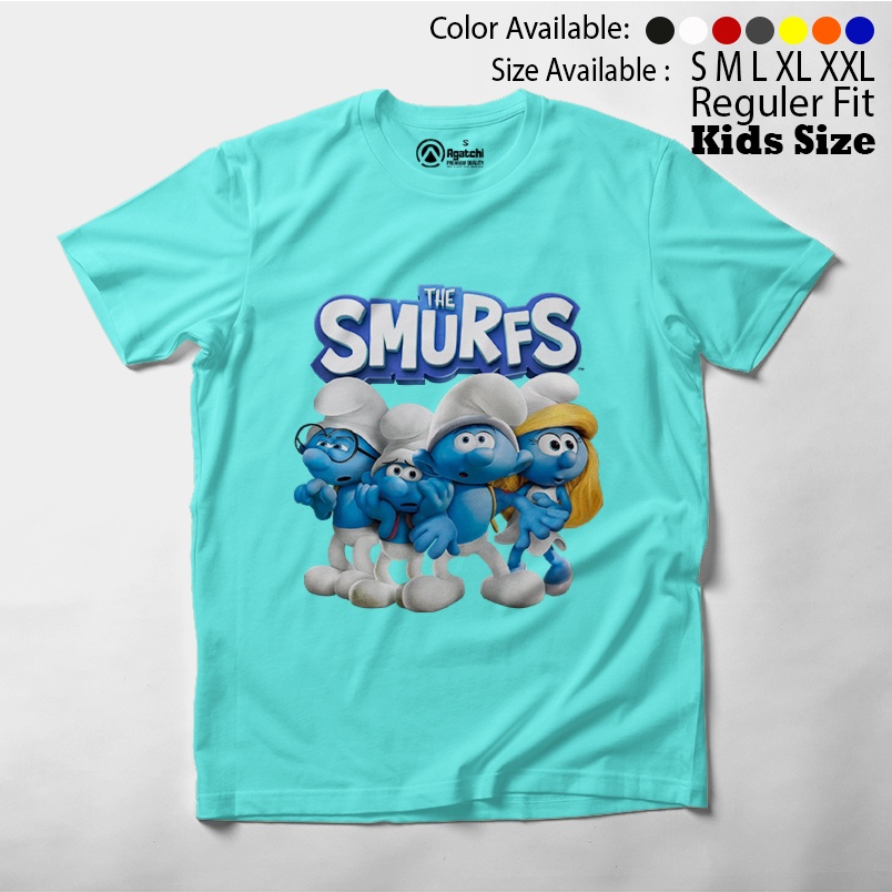 Kaos Atasan Anak Agatchi Motif Smurf