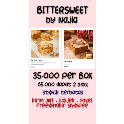 [FULL BUBBLEWRAP] BITTERSWEET BY NAJLA ORIGINAL LOTUS LAYER CARAMEL LAYER NUTELLA LAYER PUFF