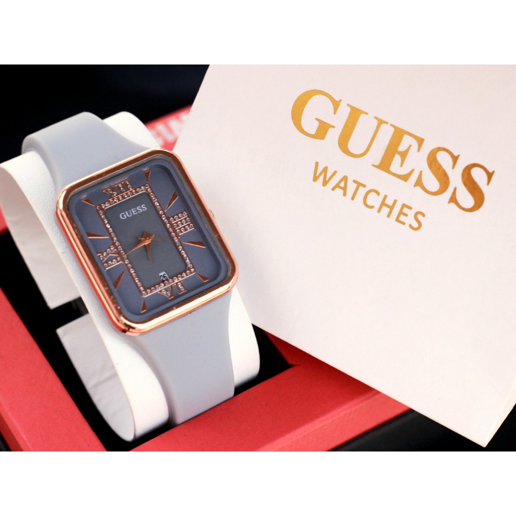 D.G.C Jam Tangan Wanita Korea Fashion Oval Strap Rubber Tanggal Aktif GUE55 G52