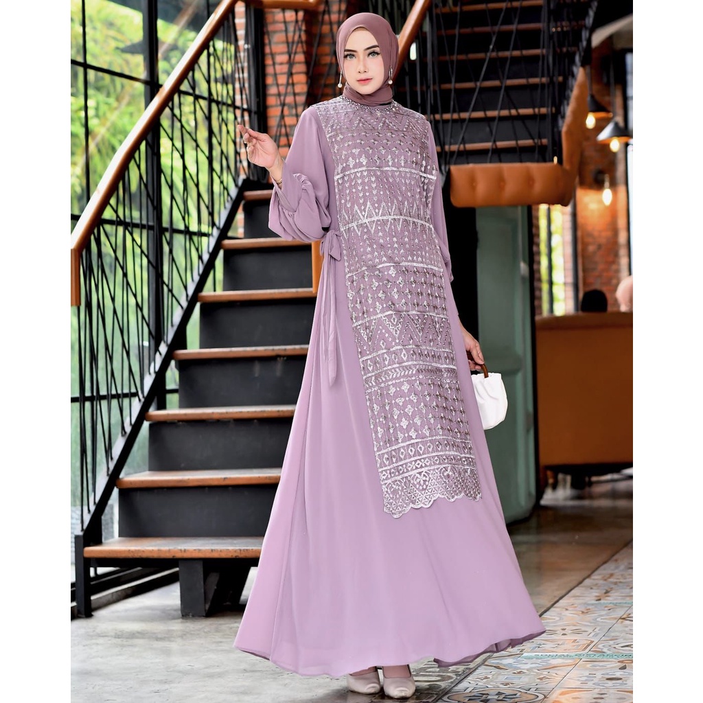 Permata Olshop / Gamis Rompi Tiara NK / Kebaya Modern / Kebaya Gamis Pesta Mewah / Gamis Kondangan