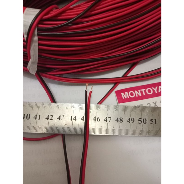 KABEL SERABUT MERAH HITAM MONTOYA 2X14 SNI PER METER