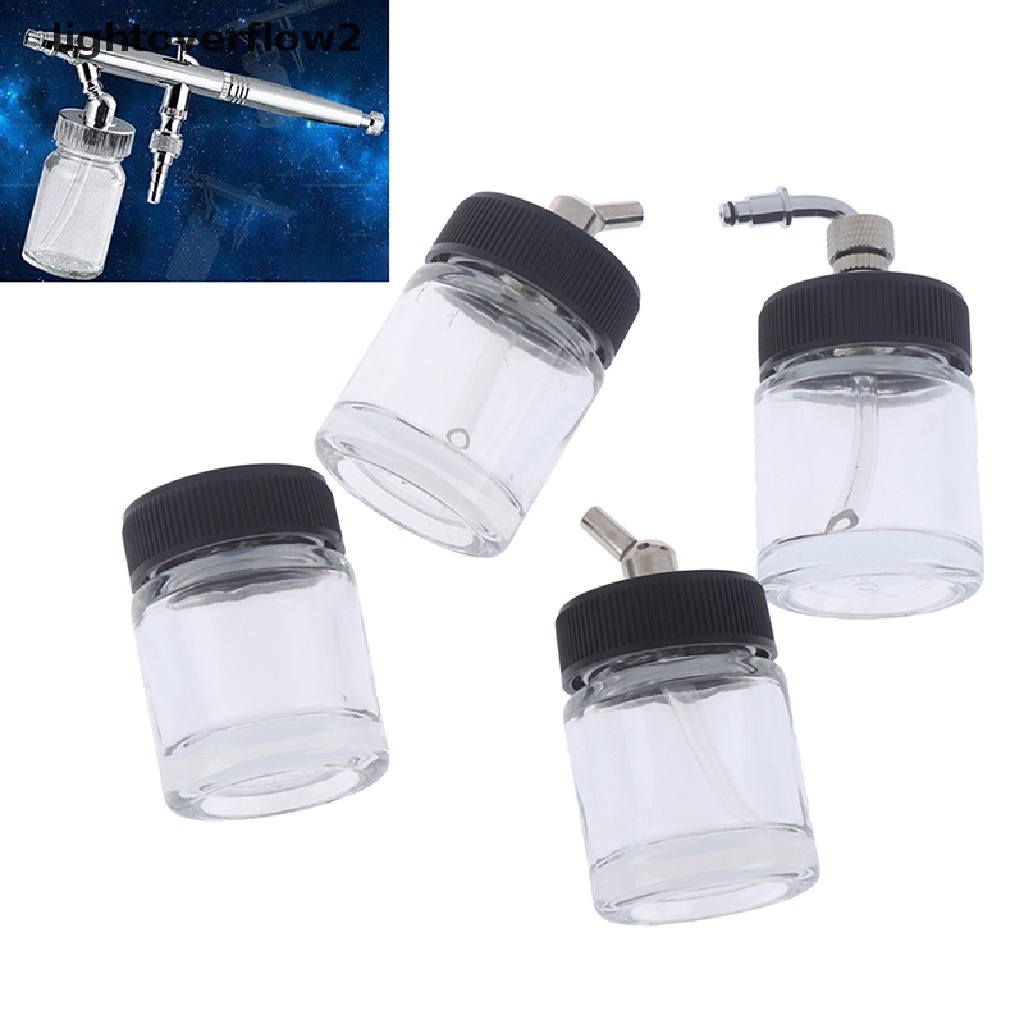 (lightoverflow2) Botol Kaca Airbrush 22CC Dengan Tutup Hisap Untuk Nail Art (ID)