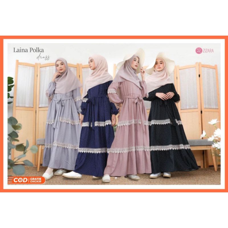 Gamis Polka Susun Laina Polka by Zizara