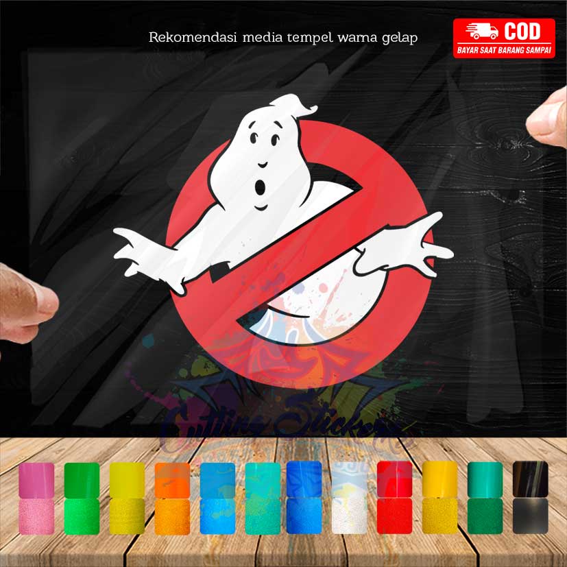 Cutting Stiker Ghostbusters Variasi Motor Mobil Sticker Timbul Keren Nyala Dasbor Spakbor Visor Body Kaca Helm Laptop Hologram Reflective Tahan Air Bodi Samping Nama Scoopy Vario Beat NMAX PCX Vespa Aesthetic Pickup Anime Windshield Kustom Modif