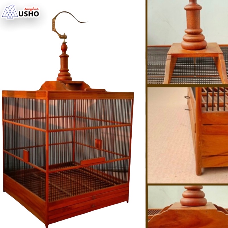 SANGKAR KANDANG JATI HWAMEI / WAMBI RAPET ( untuk penjinakan / untuk betina )