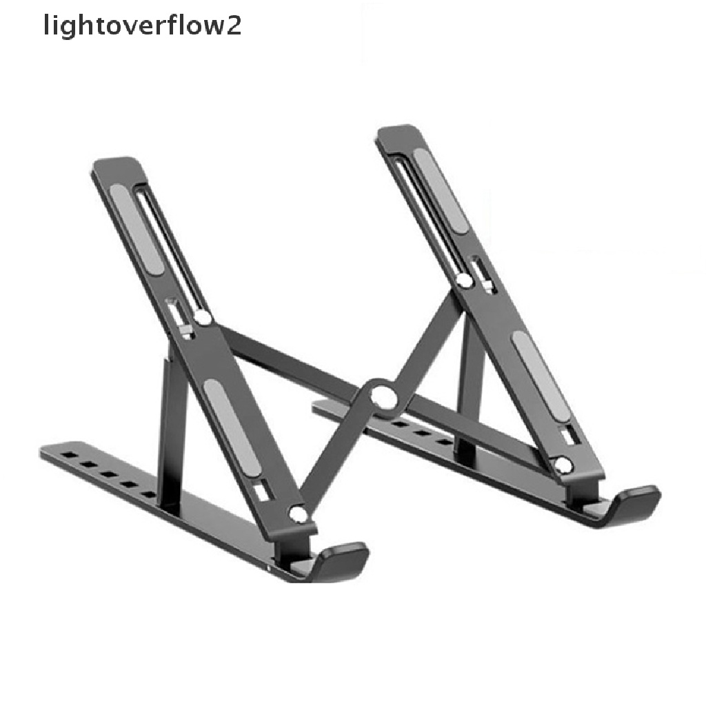 (lightoverflow2) Stand Laptop / Notebook / Tablet Bahan Aluminum Alloy Bisa Dilipat (ID)