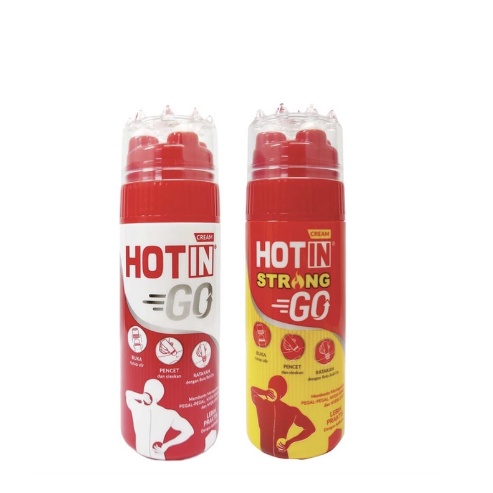 HOT IN GO Cream 100gr dengan Roll On dan Alat Pijat STRONG//ORIGINAL