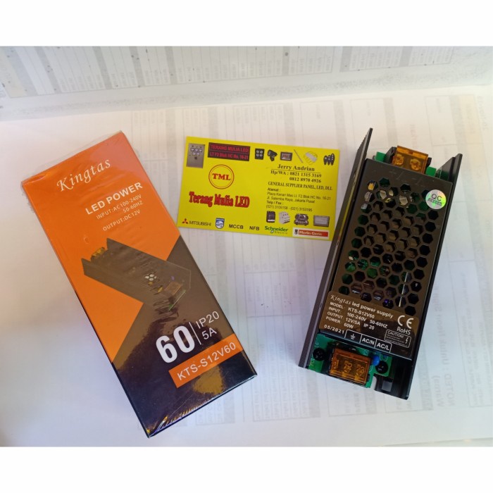 Power Supply 12V 5A 60W Kingtas , Adaptor 12V