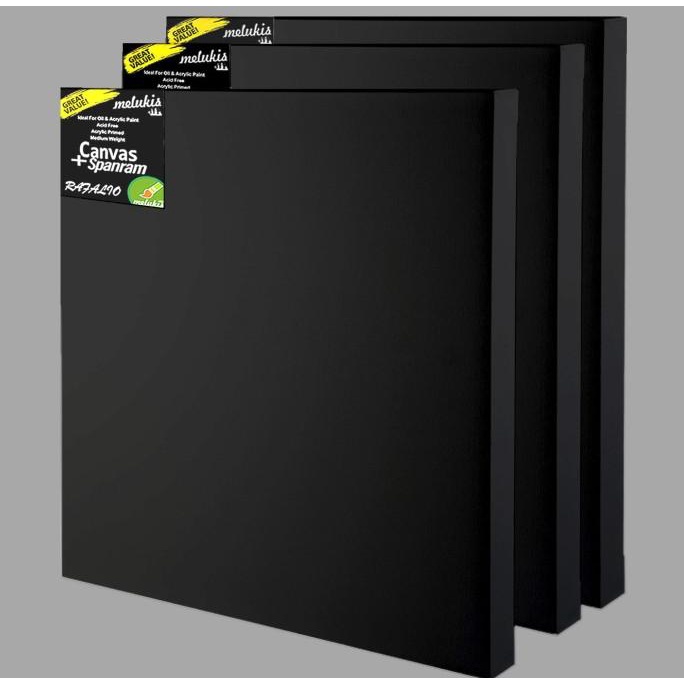 

Kanvas Lukis Hitam Spanram 60x60 cm Canvas Black 60x60cm by Ravalio