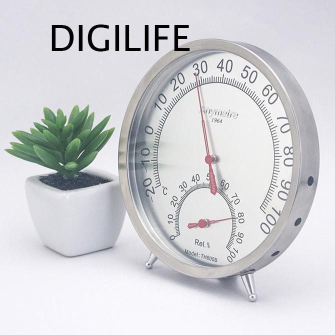 Ready Thermometer Hygrometer Anymetre Stainless TH600B Analog Termometer Higrometer Sauna TH-600B