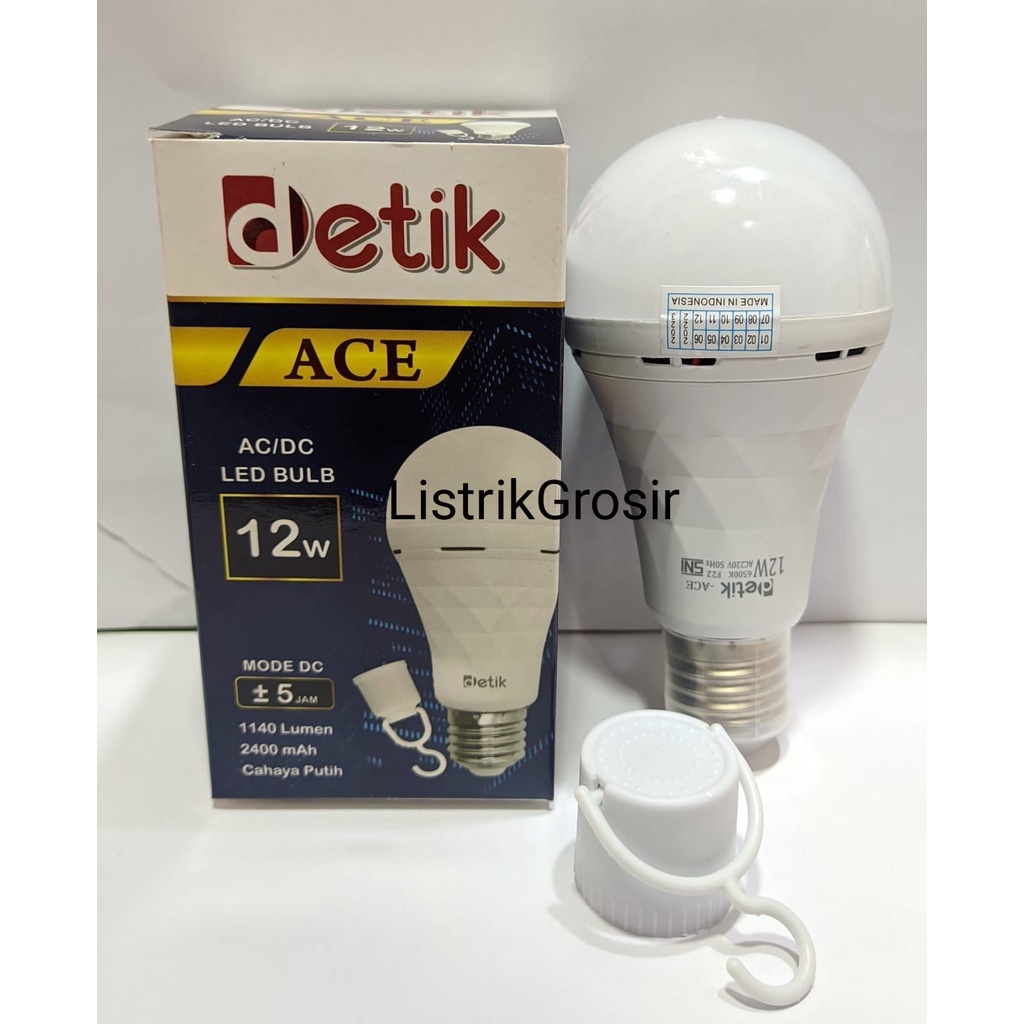 Detik ACE Lampu LED Emergency Led Magic Genius 12w Lampu Darurat AC/DC