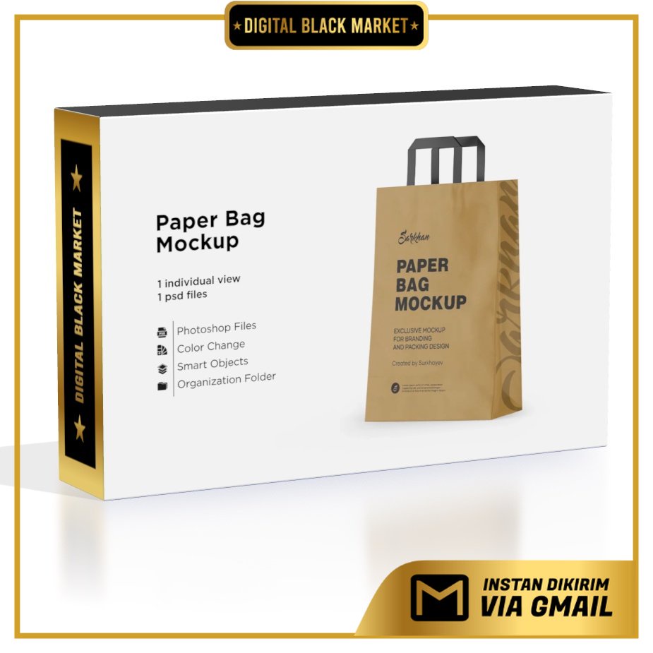 Kraft Paper Shopping Bag Mockup