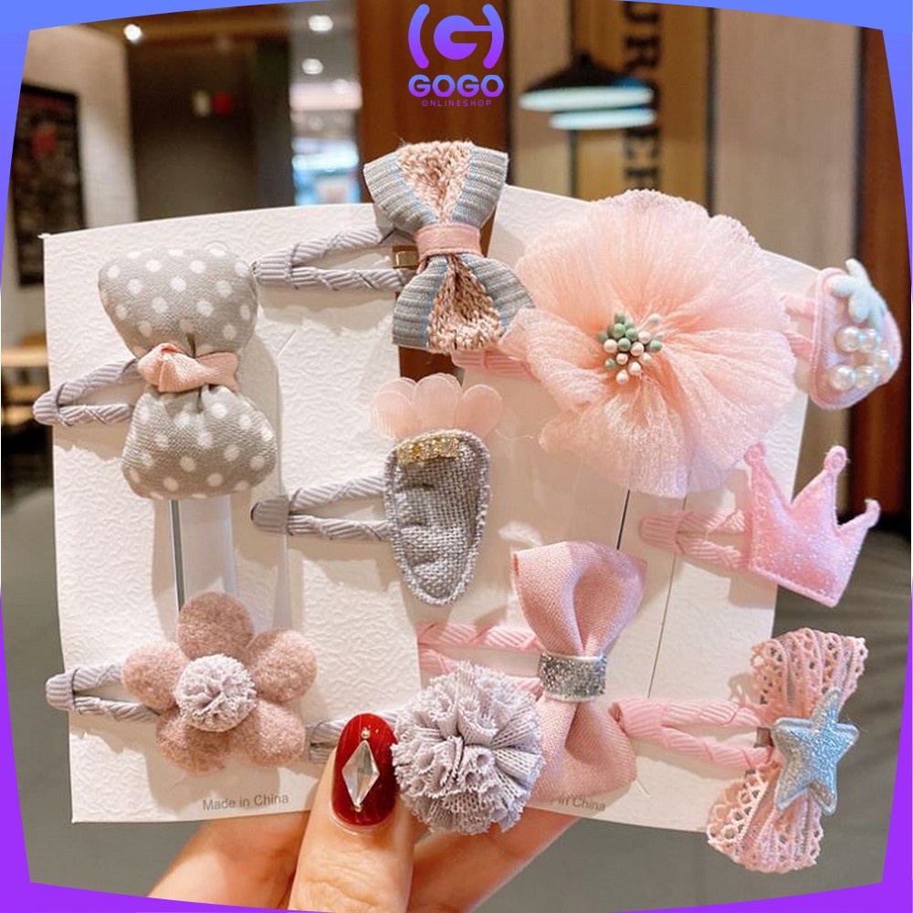 GOGO-C340-C342 Jepit Rambut Anak Lucu Set 10 IN 1 / Baby Hair Clip Ala Korea / Jepit Rambut Korea Anak / Jepitan Rambut Anak Korea Fashion / Hair Pin Rambut / Hair Clips