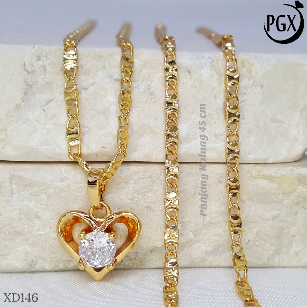 PGX Kalung Wanita Xuping Aksesoris Fashion Perhiasan Lapis Emas XD146