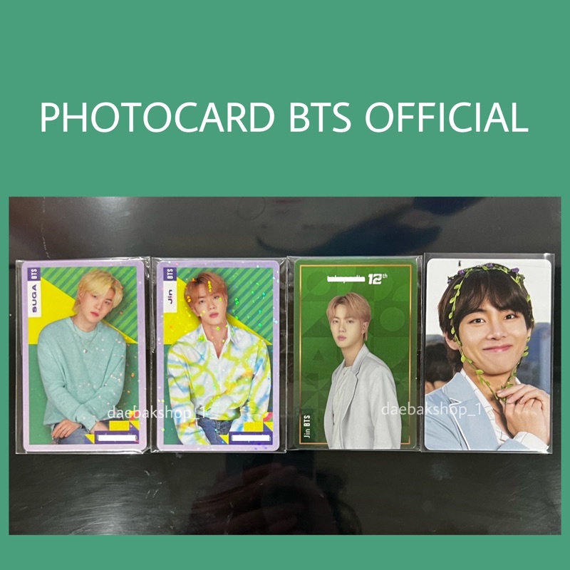 Photocard taehyung v bunga daun dicon bts jin jungkook rm rap monster suga jhope jimin toko hijau ij