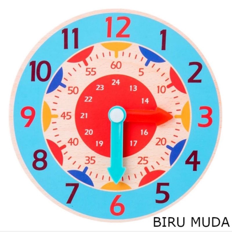 MAINAN JAM DINDING EDUKASI ANAK UNTUK MENGENAL WAKTU / WOODEN CLOCK, Mainan Jam Kayu / Belajar Jam / Wooden Clock / Mainan Edukasi