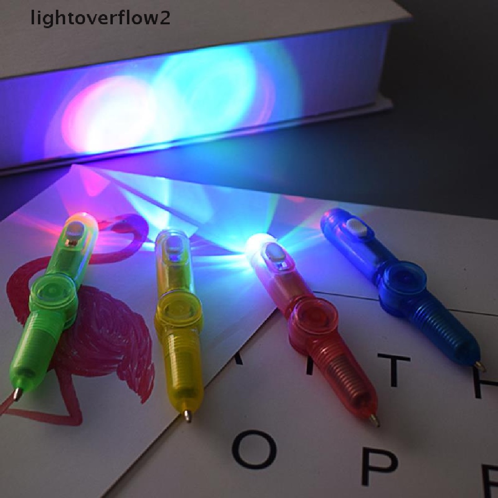 (lightoverflow2) Mainan Fidget spinner Gyro Bentuk Pulpen Dengan Lampu Led Untuk Anak (ID)