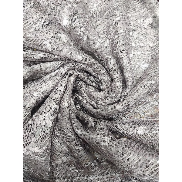 KAIN TILE MUTIARA MOTIF AKAR PADI ABU-ABU METERAN