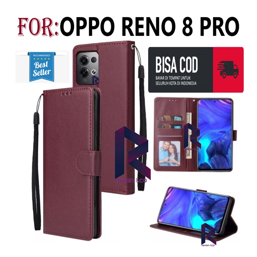 FLIP COVER OPPO RENO 8 PRO FLIP WALLET LEATHER KULIT PREMIUM SARUNG BUKA TUTUP FLIP CASE OPPO RENO 8 PRO