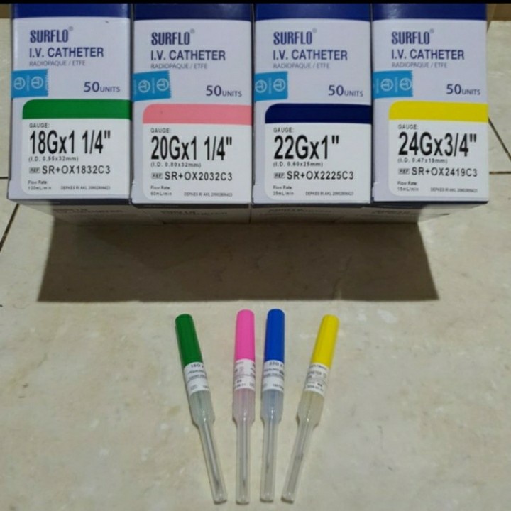 Harga Per Pcs Surflo IV Catheter Terumo / IV Catheter Terumo 18G 20G 22G 24G / Surflo IV Catheter