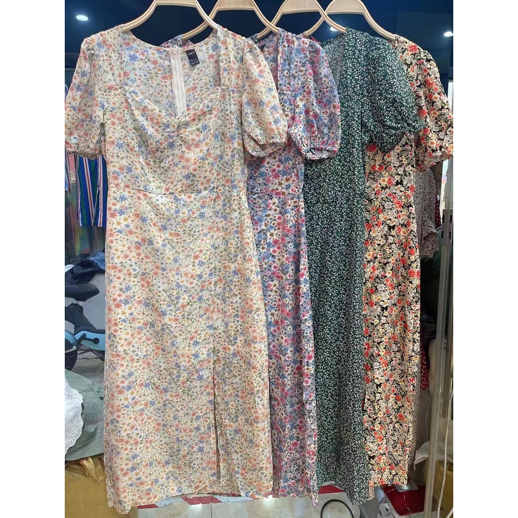 SHEIN dress floral midi dress summer dress bigsize korea Vintage