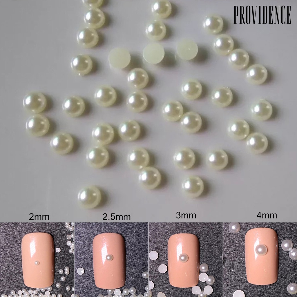 Aksesoris Kuku Bentuk Setengah Lingkaran Aksen Mutiara Ukuran 2-8mm Gaya Jepang