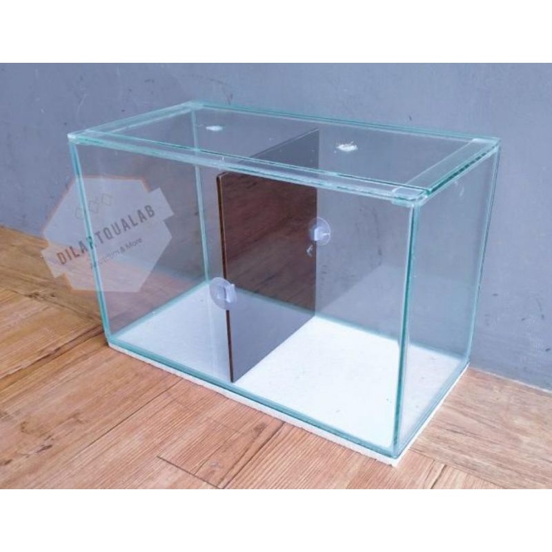 aquarium sekat tengah 40*20*25 aquarium sekat 2 aquarium kaca aquarium channa