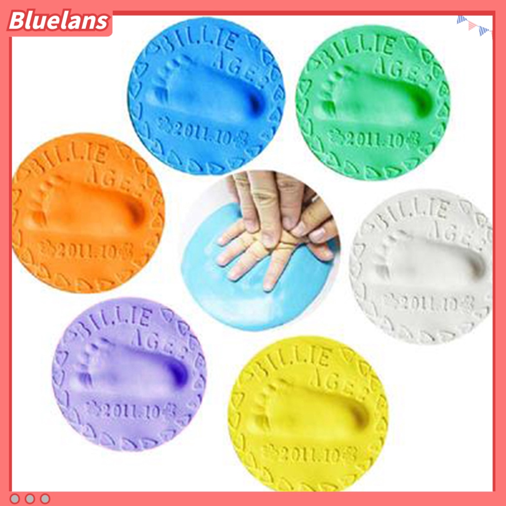 Bluelans Clay Air Dry Lembut Untuk Mencetak Jejak Kaki / Tangan Bayi