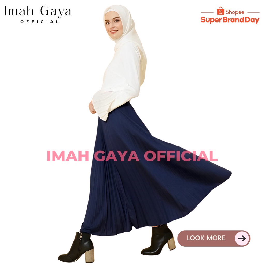 Rok Plisket Hyget Wanita Dewasa Standar Polos Rempel Hyget Super