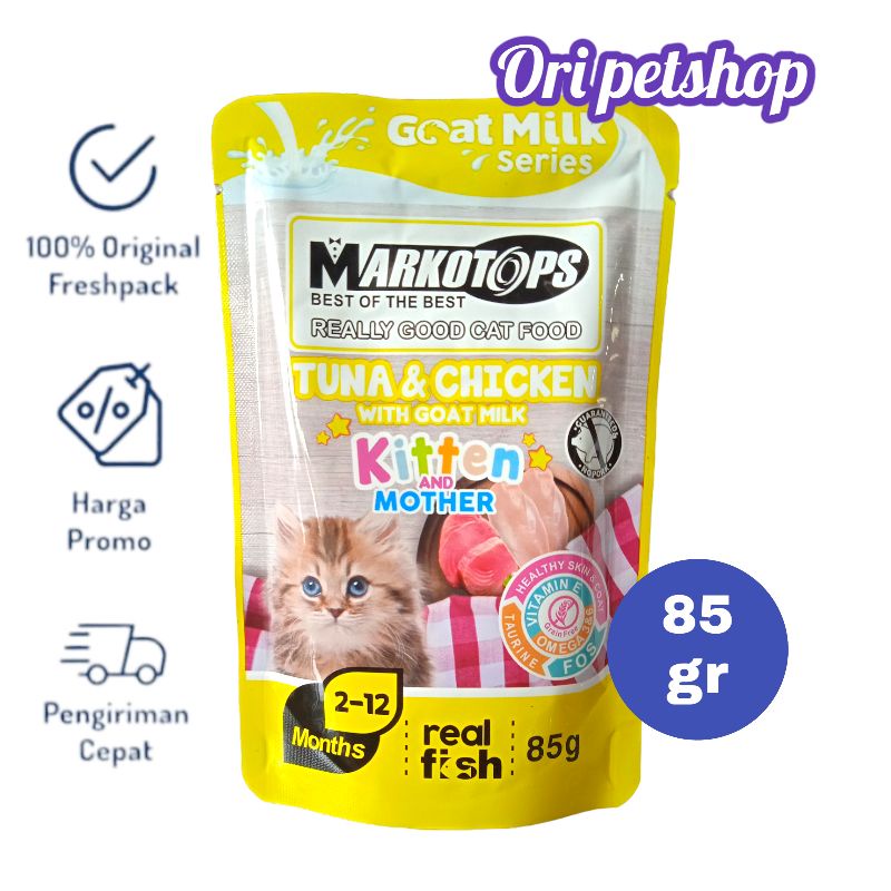 Markotops Pouch Sachet 85gr Wet Cat Food - Kitten Tuna Chicken