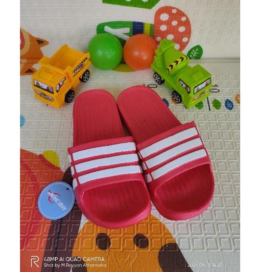 Murah Banget Sandal anak l-laki /Sandal anak model slop motif garis Adidas