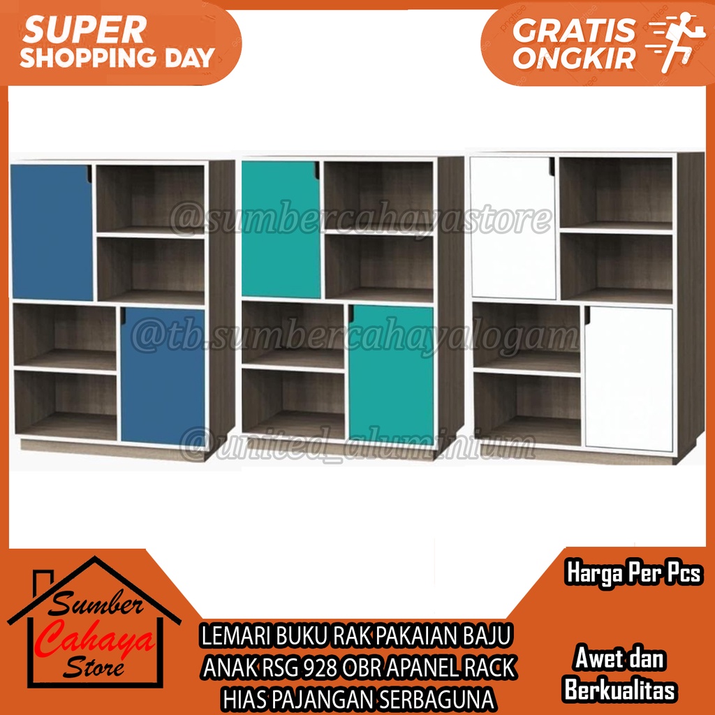 LEMARI RAK BUKU PAKAIAN BAJU SERBAGUNA RSG 928 OBR APANEL RACK HIAS PAJANGAN CABINET KABINET PIALA M