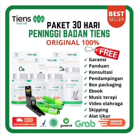 PENINGGI BADAN TIENS PAKET 30 HARI 3 NHCP + 3 ZINC + 1SPIRULINA LENGKAP SUSU KALSIUM ZINC SUSU NHCP 