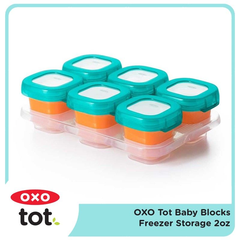 OXO Tot Glass Baby Blocks Freezer Storage Containers 4oz-120ml &amp; 2oz-60ml