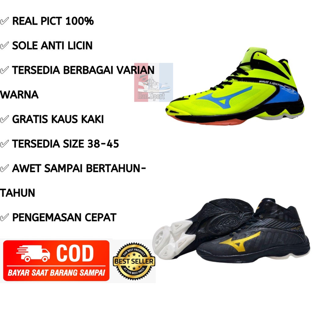 Sepatu Voli Mizuno Wave Lightning Z6 Mid / Sepatu Volly Mizuno Wave Lightning Z6 Mid / Sepatu Volley