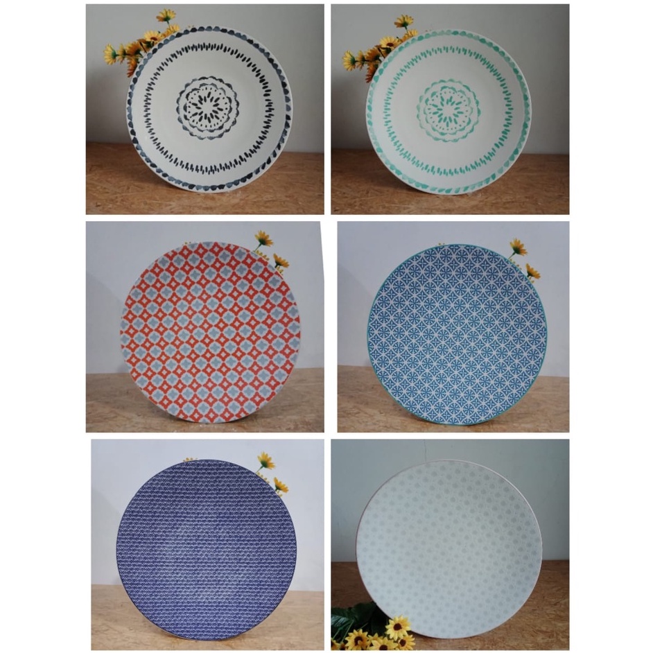 01145 Piring Makan Keramik Motif / Piring Keramik / Piring Makan Ceper / Piring Makan Keramik / Piri