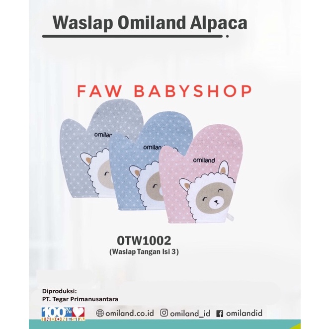 OTW1001-Omiland whaslap Waslap Tangan dan Kotak Motif